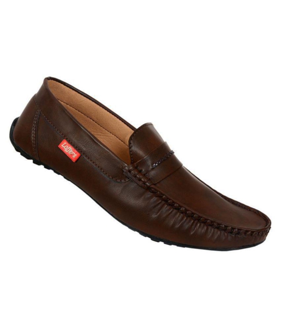 SHOES KINGDOM Brown Loafers - 7