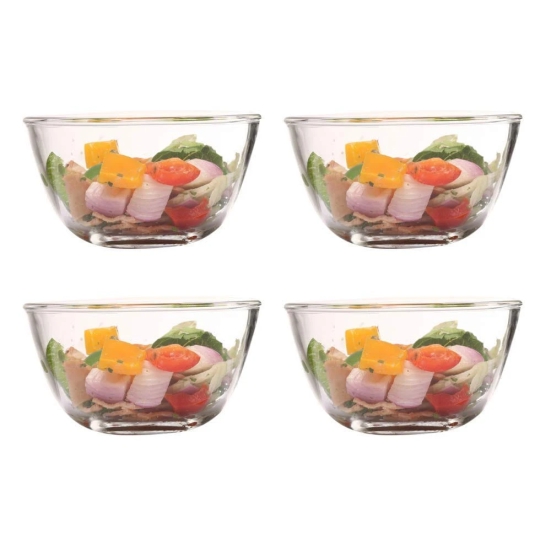 Femora Borosilicate Glass Microwave Safe All-Purpose Mixing Bowl,400 ML, Set of 4