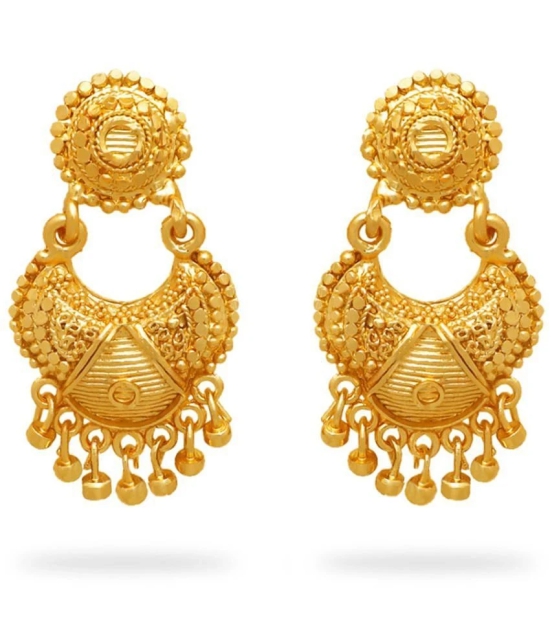 LUV FASHION Golden Chandbalis Earrings ( Pack of 1 ) - Golden