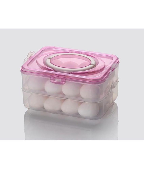 iview kitchenware 24 Separator Refrigerator Egg Storage Container/Egg Box/ Egg storage basket with Carry Holder - Pink