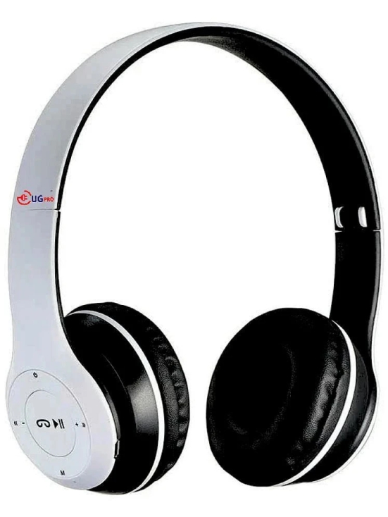 UGPro UGP-47 2 in 1 3.5 mm Bluetooth Headphone Over Ear 4 Hours Playback Adjustable length IPX4(Splash & Sweat Proof) White