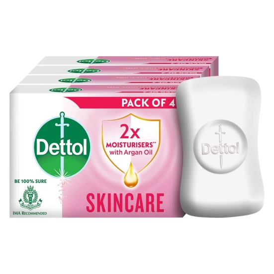 Dettol Skincare Germ Protection Bathing Soap Bar, 125G (Pack Of 4)