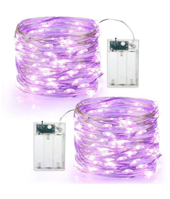 MIRADH Purple 3Mtr 30 Led- 2 Mode Still & Blink String Lights - Pack of 2 - Purple