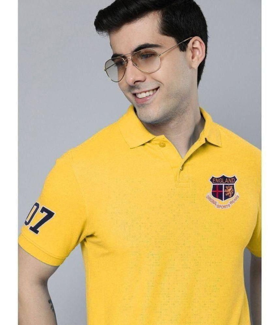 ADORATE - Mustard Cotton Blend Regular Fit Men's Polo T Shirt ( Pack of 1 ) - None