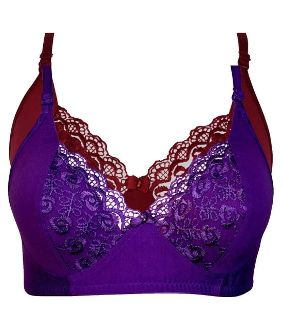 Kiran Enterprises Cotton Minimizer Bra - Purple - None