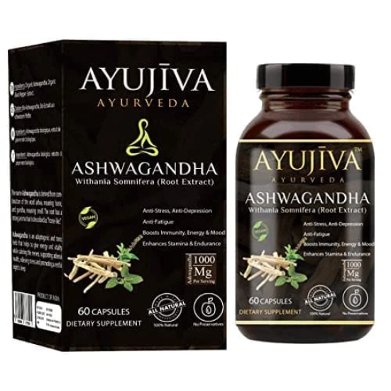 AYUJIVA Ashwagandha Capsules-60 Veg Caps?