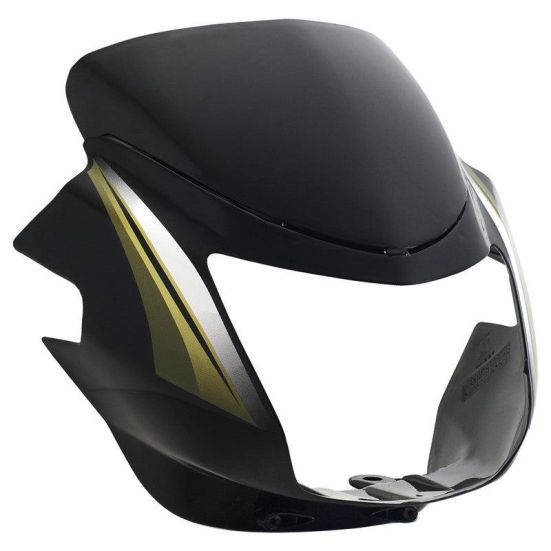 Headlight Visor With Glass Fit For TVS StarCvti 110 CC Latest (Type-3) Black (Green Sticker)