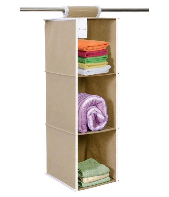 PrettyKrafts Hanging 3 Shelves Wardrobe Organiser