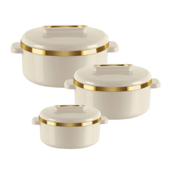 Milton Curve Junior Insulated Casserole Set | Set of 3 Pcs White