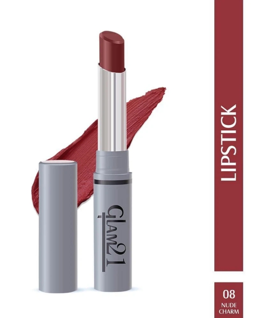 Glam21 Long Lasting NonTransfer Lipstick Creamy Matte Formula matte finish 2.8g Nude Charm-08