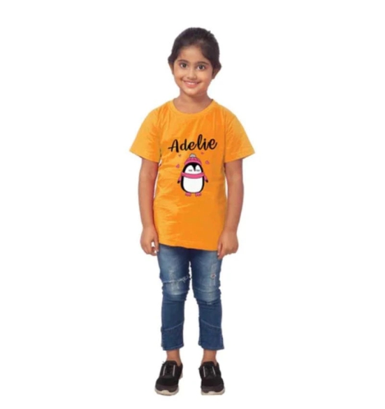 Girls Cotton Adelie Half Sleeve TShirt (Mustard) PID41475