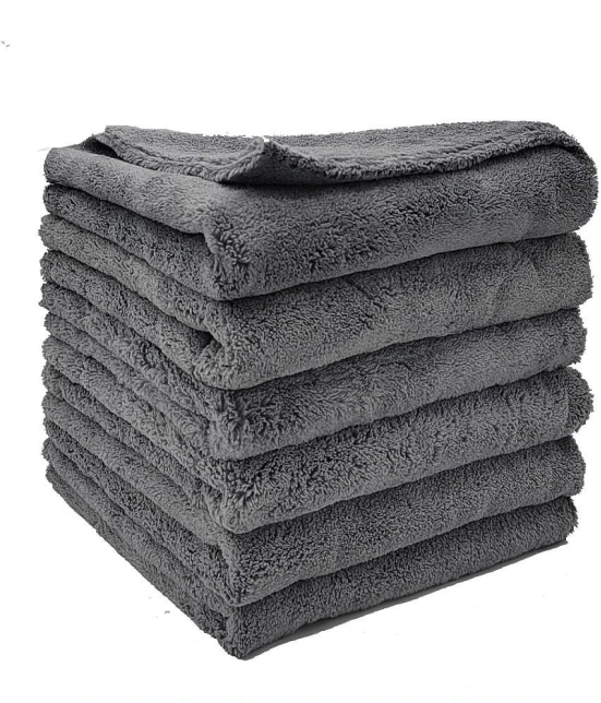 Auto Hub Grey 500 GSM Microfiber Cloth For Automobile ( Pack of 6 )