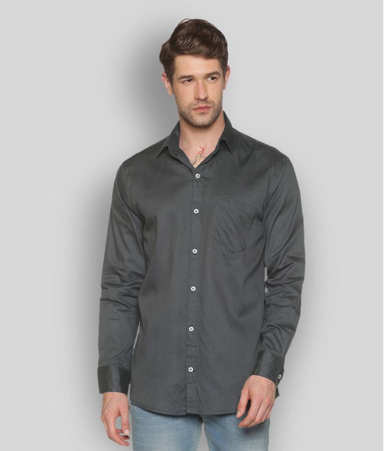 YHA - Grey Cotton Regular Fit Mens Casual Shirt ( Pack of 1 ) - None