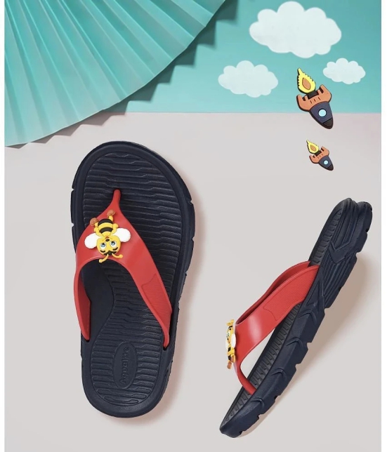 Aqualite Kids Navy & Red Slipper - None