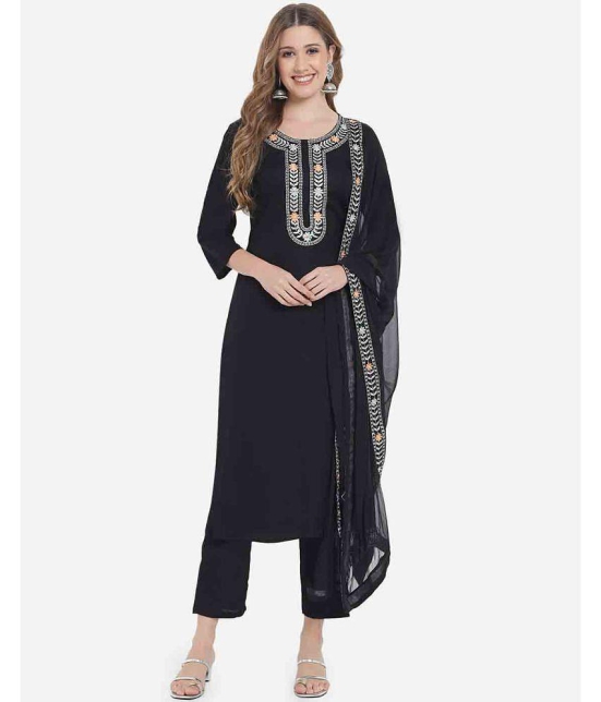 JASH CREATION - Black A-line Rayon Womens Stitched Salwar Suit ( Pack of 1 ) - None