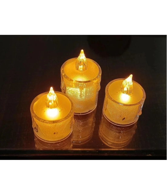 Green Tales - Off White LED Tea Light Candle 5 cm ( Pack of 3 )