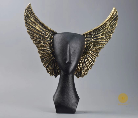 Flying Face Statue-Black