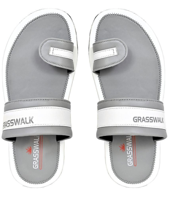 GRASS WALK - Gray Men's Leather Slipper - None