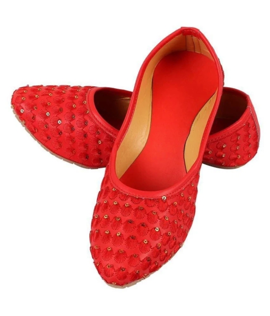 Apratim Red Ethnic Footwear - None