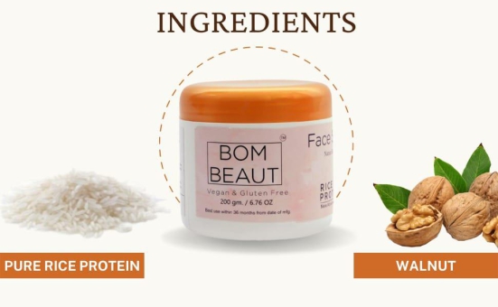 Bombeaut Rice Protein Face Scrub - 200gm