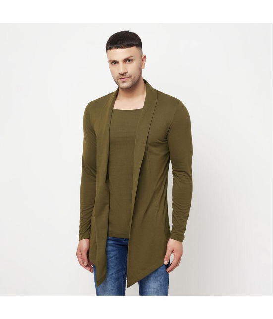 Glito - Olive Cotton Blend Mens Cardigan Sweater ( Pack of 1 ) - None