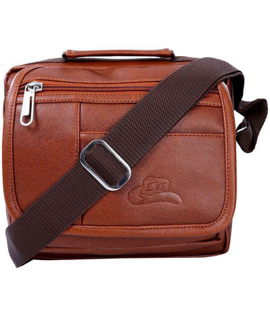 Leather World - Tan Solid Messenger Bags - Tan