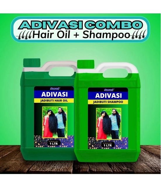 Herbal Adivasi Bhringraj Anti Hairfall Hair Shampoo & Hair Oil For Hair Growth & Reduces Hairfall  Can