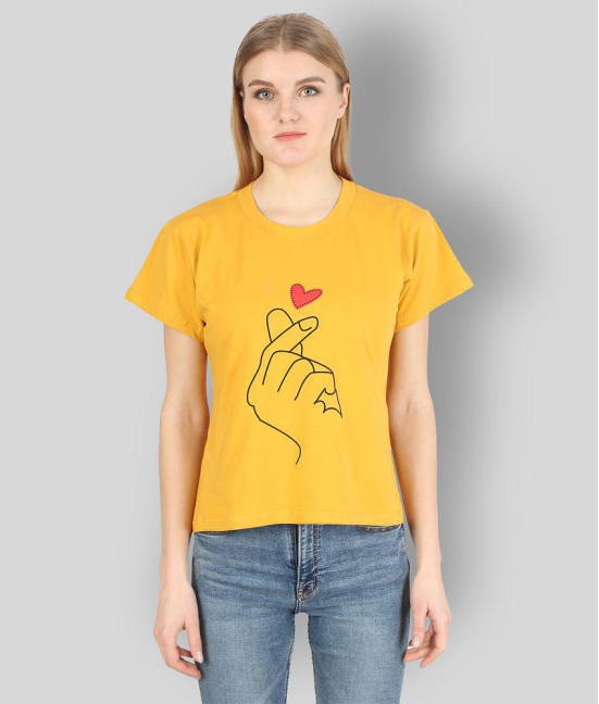 Affair - Yellow Cotton Blend Regular Fit Womens T-Shirt ( Pack of 1 ) - L