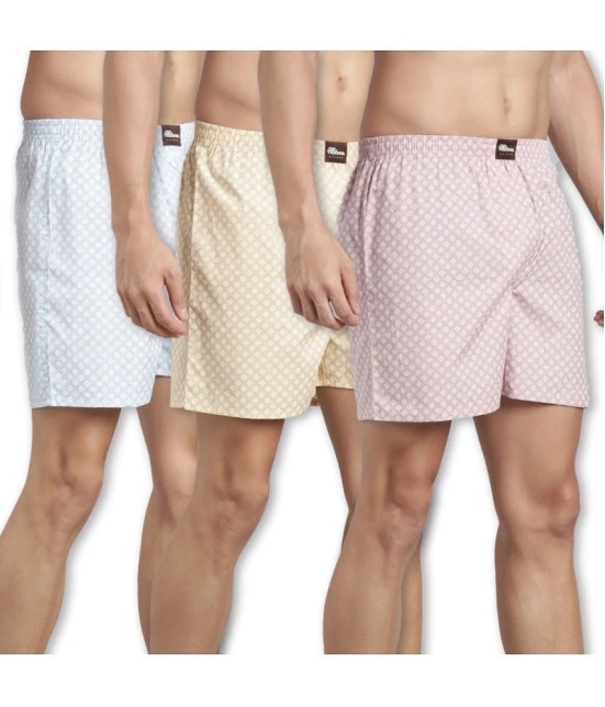 broon Multicolor BOXER SHORTS Cotton Mens Boxer- ( Pack of 3 ) - None