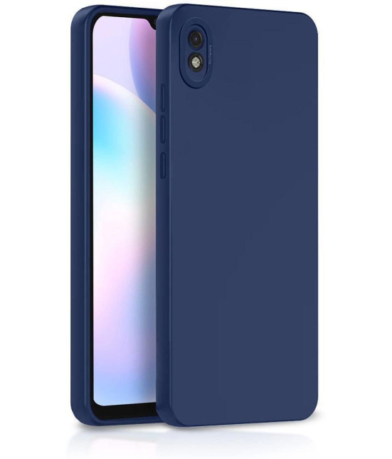 Case Vault Covers - Blue Silicon Plain Cases Compatible For Xiaomi Redmi 9i ( Pack of 1 ) - Blue