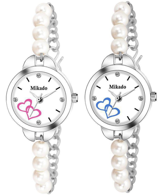 Mikado - White Stainless Steel Analog Womens Watch