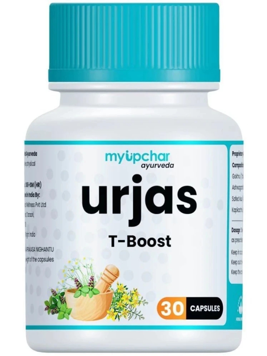 myUpchar Ayurveda Urjas Testo Supplements Capsule | Natural Supplement for Enhanced Stamina & Energy, With Ashwagandha, Gokshura, and Safed Musli, 30 Capsules