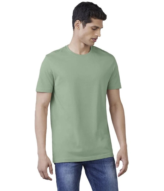 Radprix Cotton Blend Regular Fit Solid Half Sleeves Mens T-Shirt - Light Green ( Pack of 1 ) - None