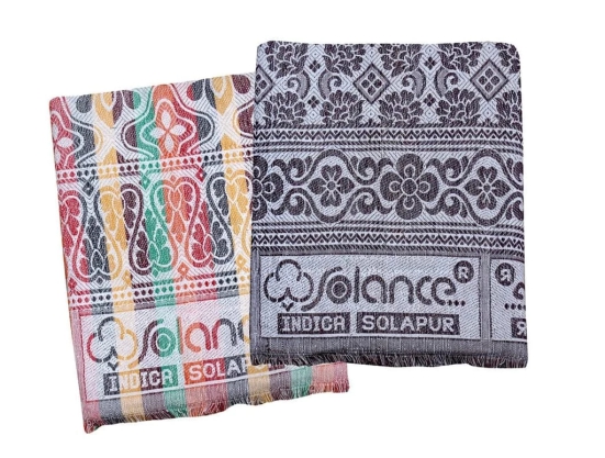 Solance Mandhania Indica Cotton Solapur Chaddar Blanket Single Bed Full Size Pack of 2