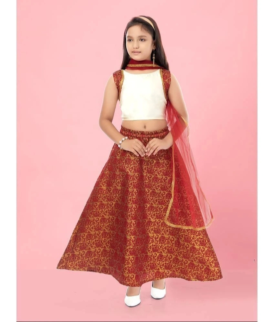 Aarika Off White Silk Girls Lehenga Choli Set ( Pack of 1 ) - None