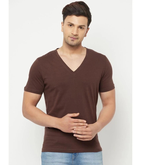 Glito - Brown Cotton Blend Regular Fit Mens T-Shirt ( Pack of 1 ) - None