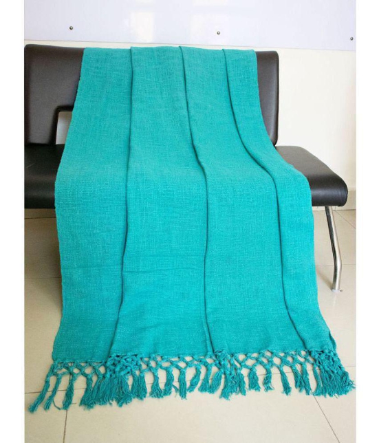 HUGS N RUGS - 3 Seater Cotton Throw ( Pack of 1 ) - Sea Green