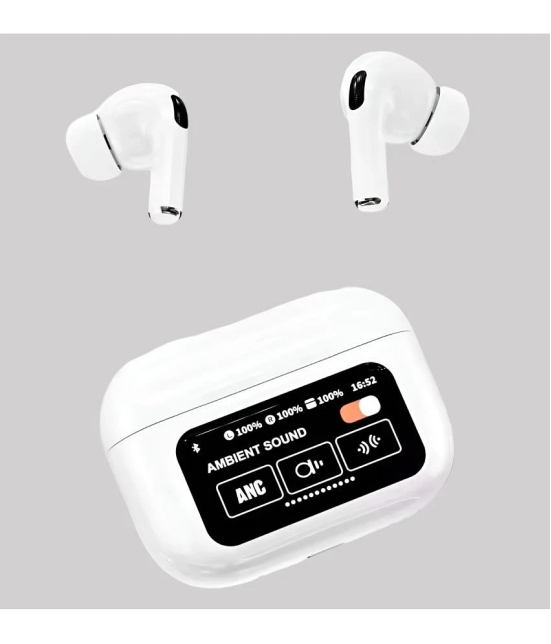 COREGENIX A9 TouchScreen ANC Bluetooth True Wireless (TWS) In Ear 32 Hours Playback Active Noise cancellation IPX4(Splash & Sweat Proof) White