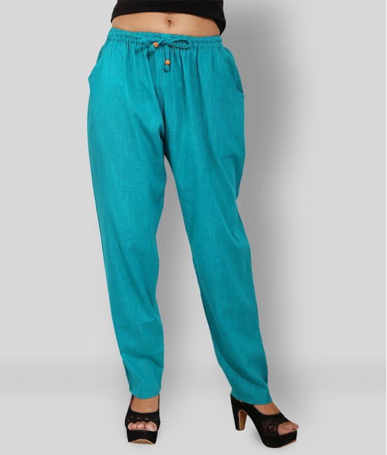 Lee Moda - Turquoise Cotton Regular Fit Women's Casual Pants  ( Pack of 1 ) - Free Size