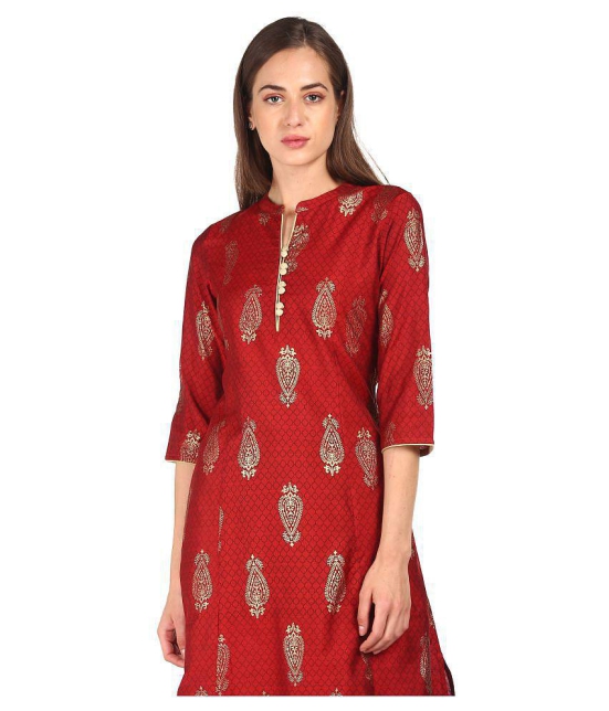 Anahi - Maroon Viscose Women's A-line Kurti ( Pack of 1 ) - S