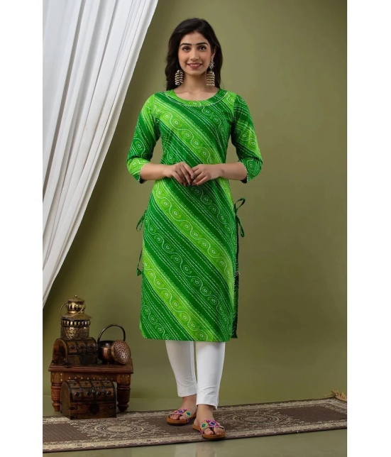 Lee Moda - Green Cotton Womens Straight Kurti ( Pack of 1 ) - XXL