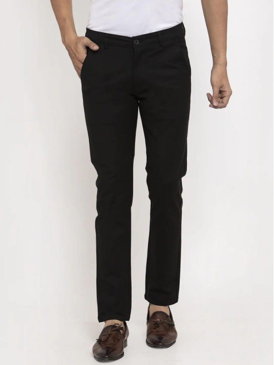 Rodamo Men Black Slim Fit Chinos Trouser