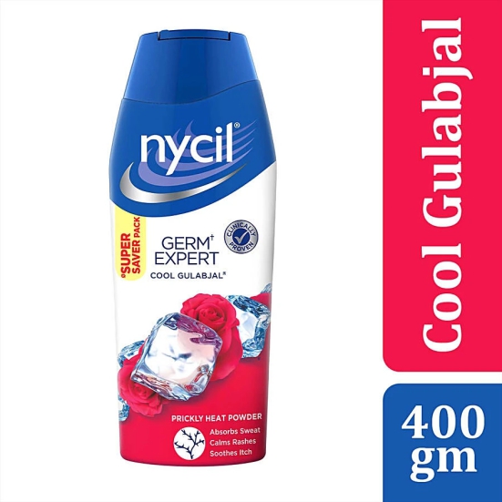 Nycil Germ Expert Prickly Heat Powder - Cool Gulabjal, 400 G