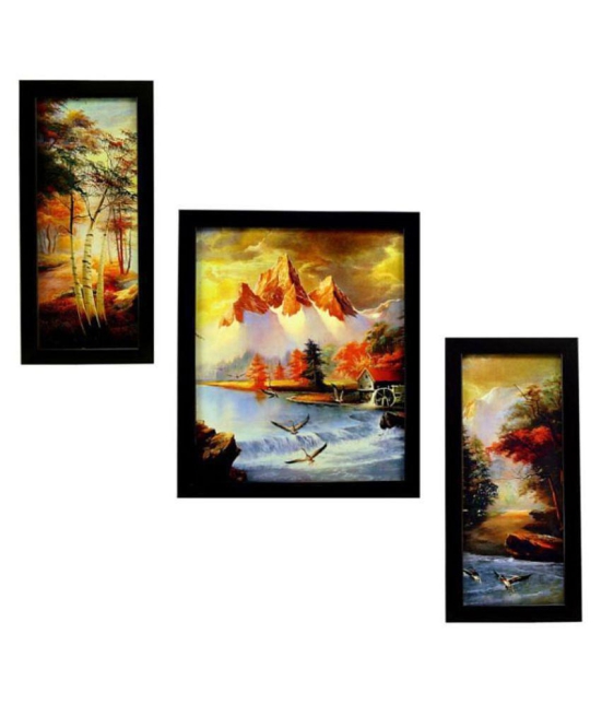 Indianara landscape Synthetic Painting With Frame