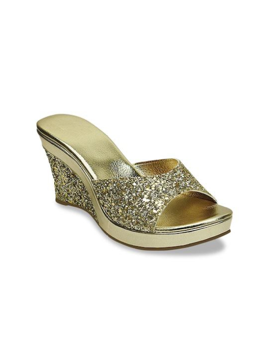 PARTY WEAR GOLDEN WEDGES