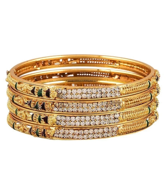 Zeneme Golden Bangle - Set of 4 - 2.6