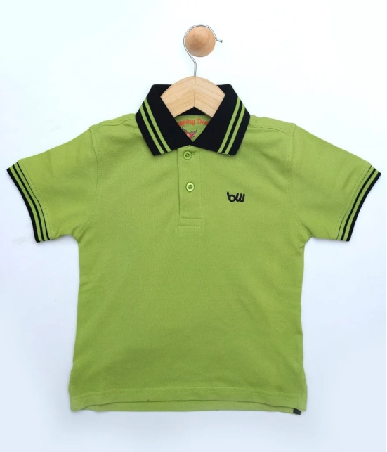 Boys Green Solid Polo T-Shirt