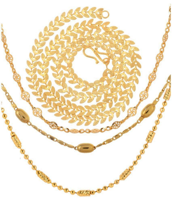 AanyaCentric - Gold Plated Brass Chain ( Pack of 4 ) - None