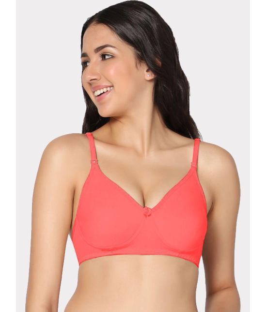 IN CARE LINGERIE - Red Cotton Lightly Padded Women's T-Shirt Bra ( Pack of 1 ) - None