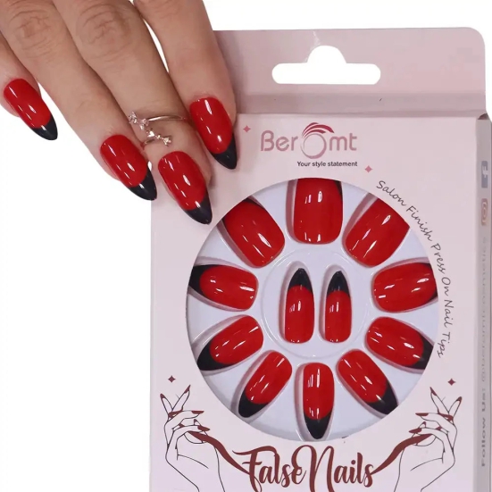 PLAIN FRENCH TIPS (NAIL KIT INCLUDED)-Tomato Red